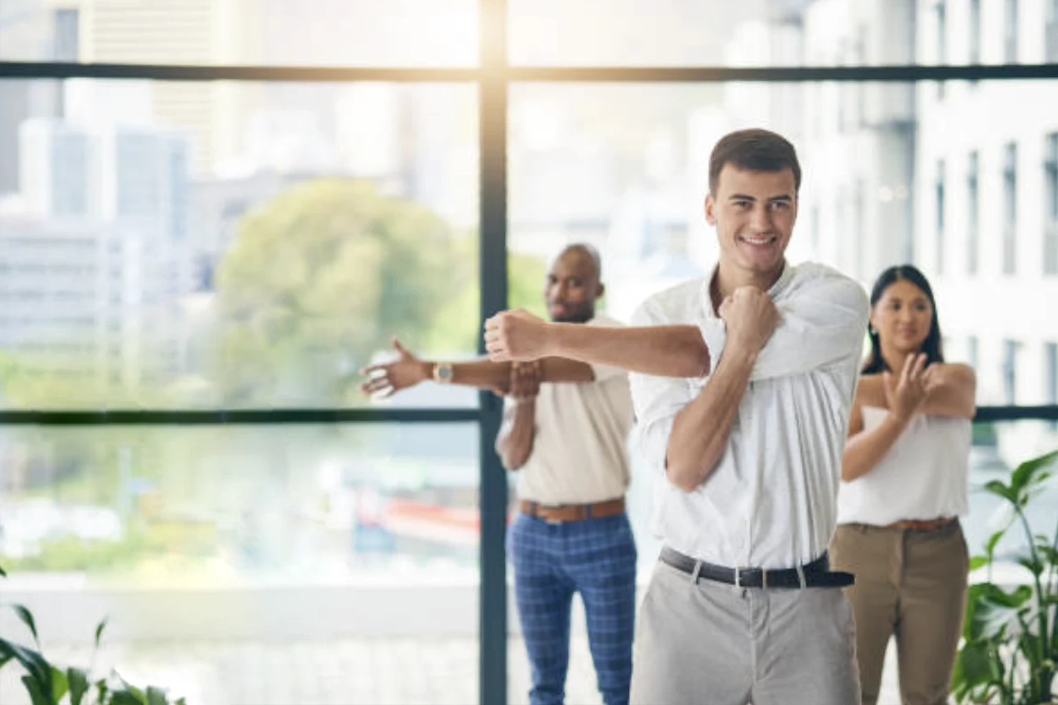 Cours de kinésithérapie collectif en entreprise